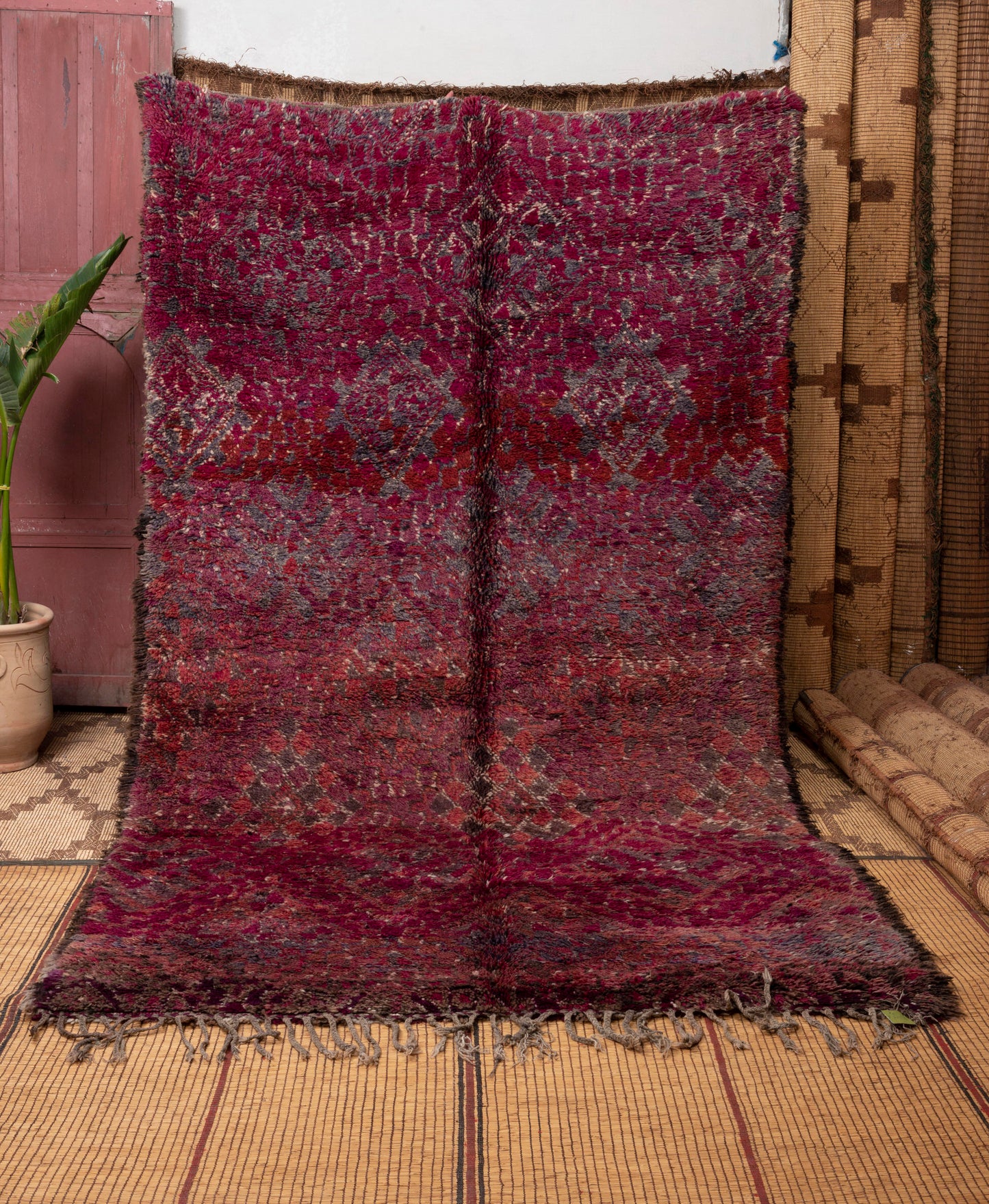 Ruby Beni Mguild Moroccan Vintage Rug