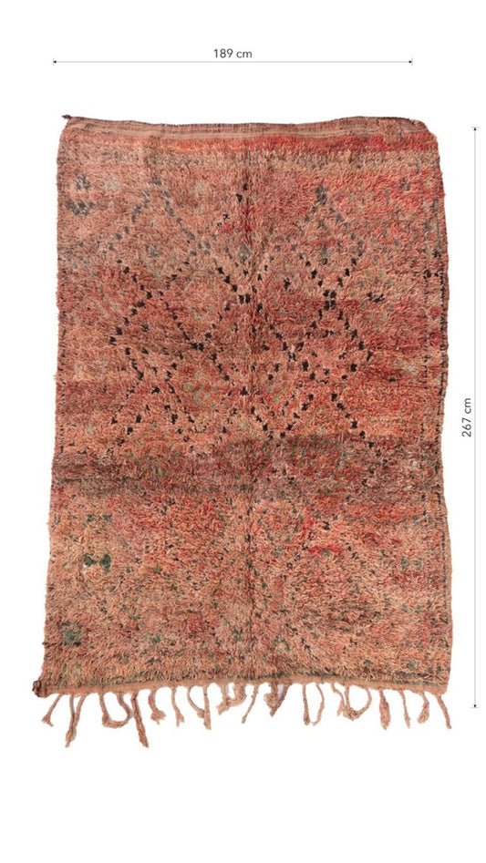 Pomegranate Boujaad Vintage Moroccan Rug